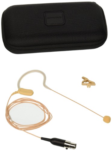 Shure MX153T/O-TQG Omnidirectional Earset Headworn Microphone, Tan - Tan
