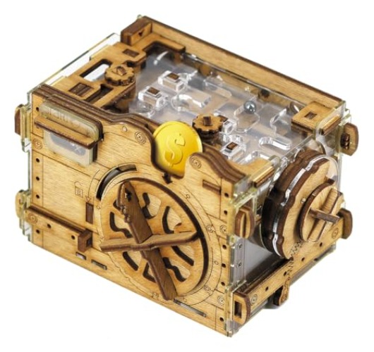 iDventure A-Maze-ing Safe - Marble Run Money Puzzle Box - Tricky Gift Packaging - 3D Puzzle for Adults - Escape Room Game - Brain Teaser - Birthday Gift Gadget for Men - Treasure Box