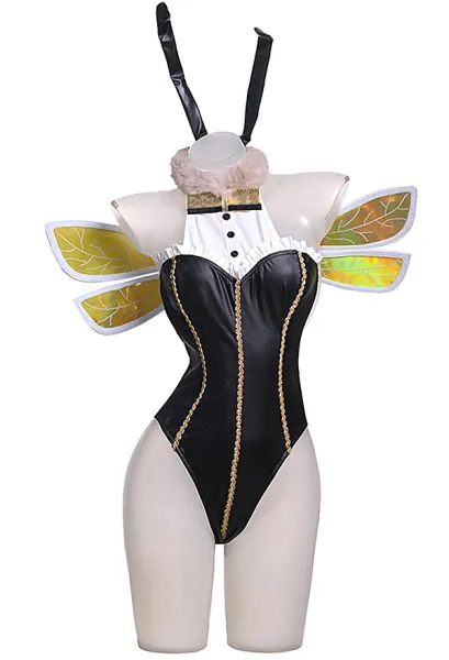 FF VII Remake Tife Cosplay Costume Honeybee Dancer Bunny Girl Bodysuit