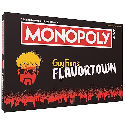 Monopoly: Flavortown Board Game, Featuring '68 Chevy Camaro, Knuckle Sandwich Coin and More, Buy, Sell, Trade Guy Fieri’s Restaurants, Build Your Own Culinary Empire, Officially Licensed Merchandise