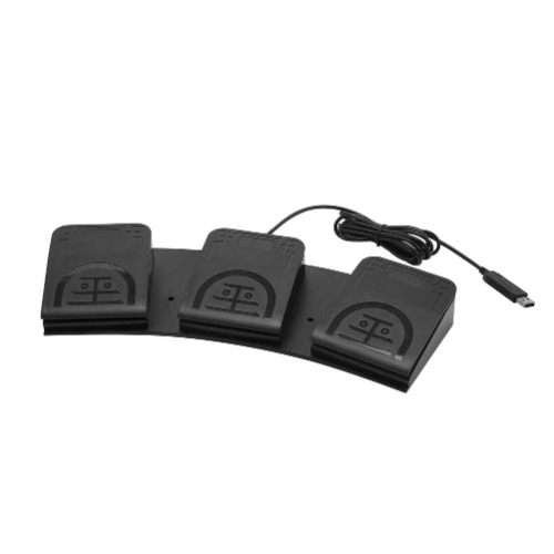 iKKEGOL Upgraded USB Triple Foot Pedal Switch Control 3 Three Key Footswitch Program Customized Computer Keyboard Mouse Game Action HID - Triple Pedal