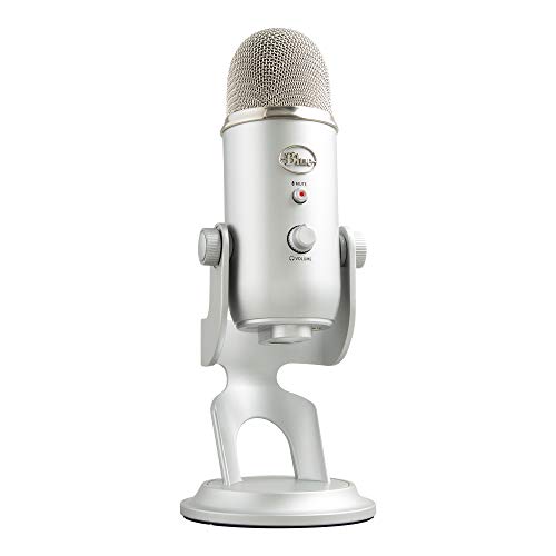 Blue Yeti USB Microphone, Silver (Renewed) - Blue,Silver - Mic Only