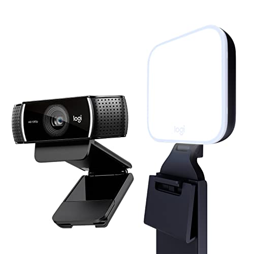 Logitech C922x Pro + Logitech for Creators Litra Glow - The Ultimate Solution for a Professional Look During Video-Calls - Webcam + Monitor Light