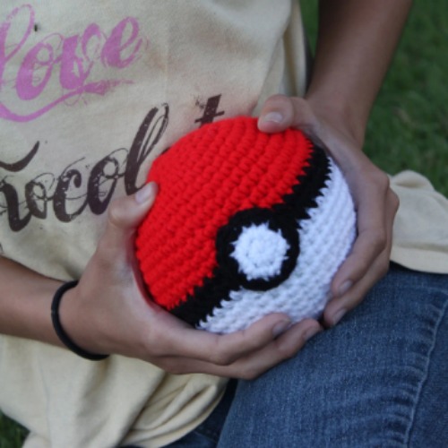Life Size Pokeball / Great Ball / Premier Ball - Cosplay Prop - Crocheted Pokemon Plush - Normal Pokeball