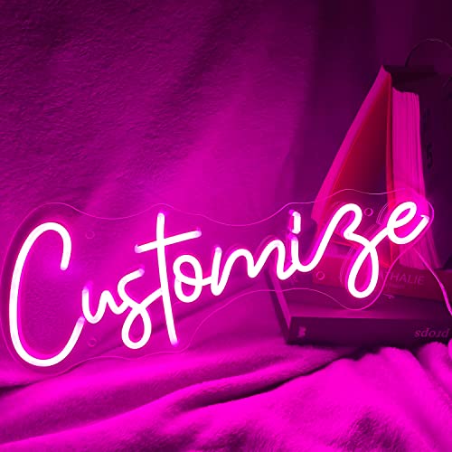 Jianchuang Custom Led Neon Signs Light Personalized Words Light for Bedroom Indoor Use Wall Decor (1-Row Text, 51) - 1-row Text - 51.0 Centimetres