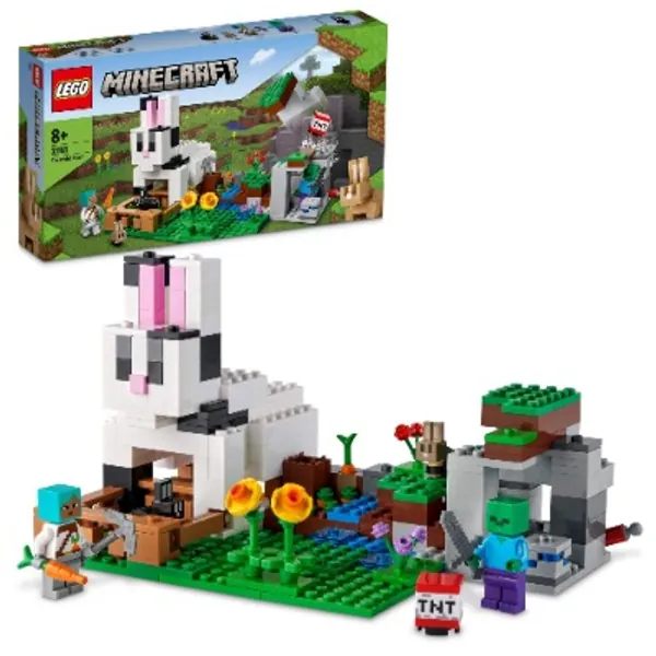 LEGO Minecraft The Rabbit Ranch Building Kit; Toy Bunny House Playset; Gift for Kids and Players Aged 8+ 21181