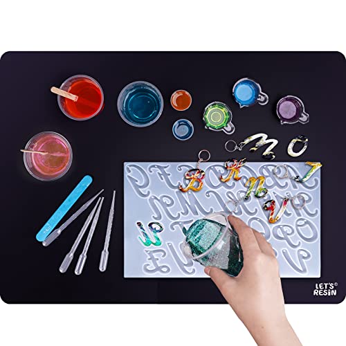 LET'S RESIN Extra Large Silicone Mat for Crafts, 27.7'' x 19.7'' Nonstick & Nonslip Silicone Crafts Mat, Multipurpose Heat-Resistant Table Protector Silicone Sheets for Resin, Liquid, Paint, Clay - 27.7'' x 19.7''
