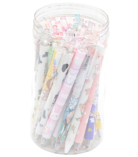 30 Pcs Fine Point Cute Pens With a Pen Holder, 0.5mm 30 Different Random Styles Black Ink Kawaii Gel Pens for Office, Study, Gift and Home Supplies (30)