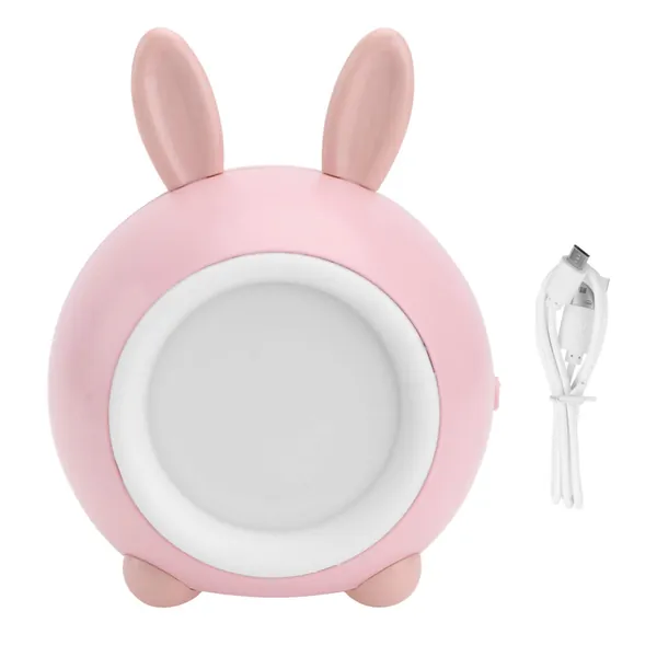 OSALADI 1Pcs Cute Bunny Night Lights Eye Caring Nursery Night Light with Touch Control Rechargeable LED Nursery Lamp for Kids Bedside Gifts (Pink)