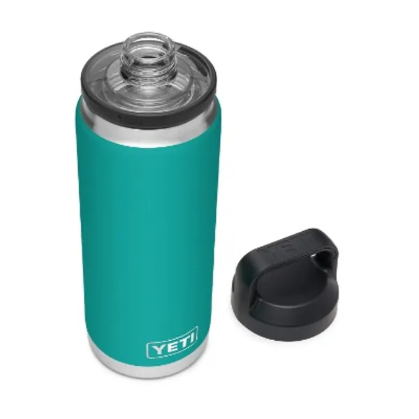 YETI Rambler 26 oz Bottle, Vacuum Insulated, Stainless Steel with Chug Cap, Aquifer Blue
