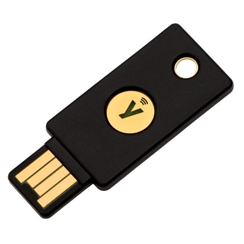 Yubico Security Key, YubiKey 5, NFC Login, U2F, FIDO2, USB-A Ports, Dual Verification, Heavy Duty, Shock Resistant, Waterproof - 1 Count (Pack of 1)