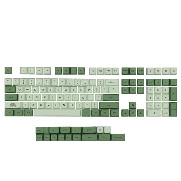 EPOMAKER Matcha 124 Keys XDA PBT Dye Sublimation Keycaps Set for Mechanical Keyboard (XDA Profile, Matcha)