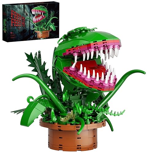 Audrey II Building Block Kit, Cannibal Flower Building Blocks Toys Compatible for Lego,Little Shop of Horrors Cannibal with Openable Mouth Gift for Tv fants Birthday Christmas Halloween(344pcs) - Type A
