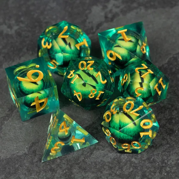 Beholder's Eye - Liquid Core Dice Set for DnD / Dice for Dungeons and Dragons, Pathfinder, TTRPGs, DnD