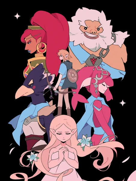 Zelda BOTW Champions - Art Print