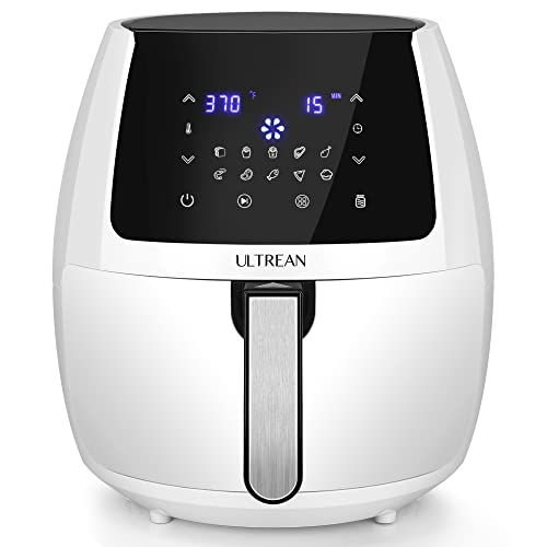 Ultrean 5.8 Quart Air Fryer, Large Family Size Electric Hot Air Fryers Oilless Cooker with 10 Presets, Digital LCD Touch Screen, Nonstick Basket, 1700W, UL Listed (White) - White