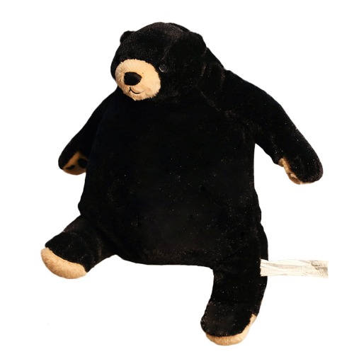 Jkerther Giant Simulation Bear Toy Soft Hugging Pillow Animal Stuffed Plush Doll Brown Teddy Bear for Christmas Valentine's Birthday Gift (Black , 60cm)
