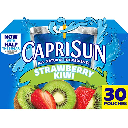 Capri Sun Strawberry Kiwi Ready-to-Drink Juice (30 Pouches, 3 Boxes of 10) - Strawberry Kiwi