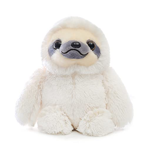 Winsterch Fluffy Sloth Stuffed Animal,Small Plush Sloth Toy Birthday Gifts for Kids Boys and Girls,Cute Stuffed Sloth Toy(15.7 Inches, Ivory) - Ivory - 15.7 inches