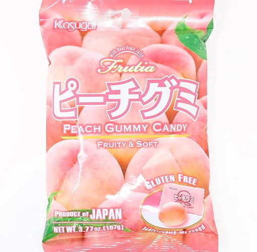 Kasugai Gummy Candies with White Peach Juice - 4.76 Oz