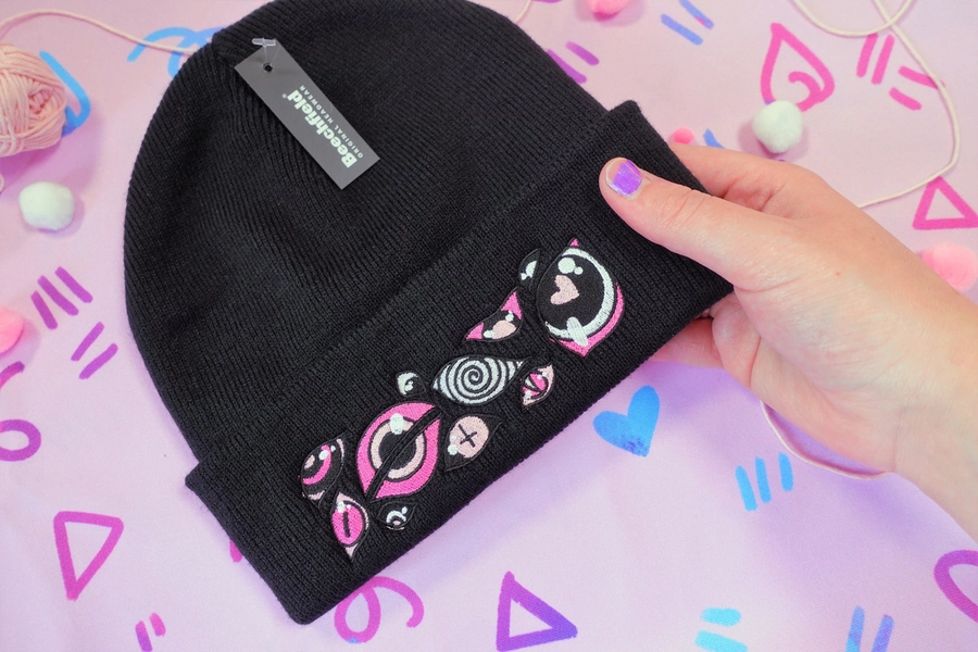 Eye See You Angel Biblically Accurate Angel Eldritch Demon Beanie hat in Black