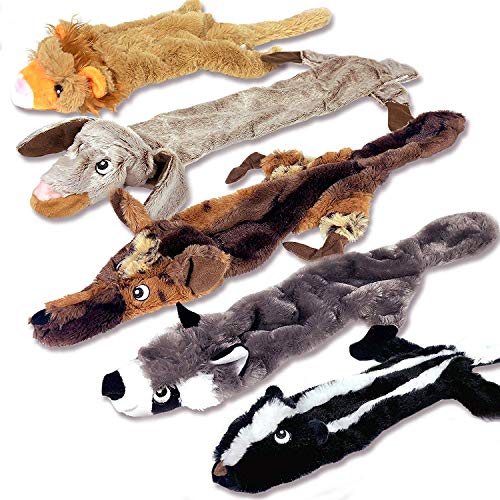 Newthinking Dog Squeaky Toys, No Stuffing Soft Dog Toys, Durable Plush Dog Toys for Small Medium Dog (5 PACK)