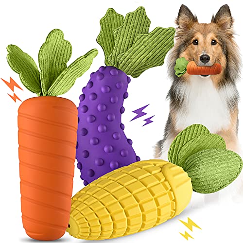 LUKITO Indestructible Dog Toys, Tough Dog Toys Indestructible for Aggressive Chewers, Dog Chew Toys for Boredom, Squeaky Dog Toys for Natural Rubber, Interactive Dog Toys for Dog Birthday