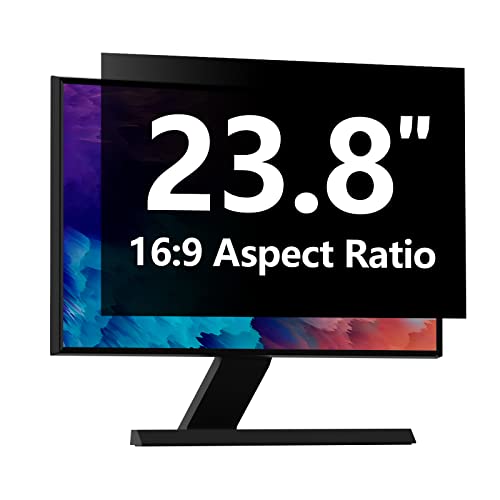Computer Privacy Screen Protector 23.8 Inch with Hp Dell Acer Asus Samsung LG and More, Removable Security Shield Filter for 16:9 Aspect Ratio Monitor Like ViewSonic Sceptre AOC Koorui BenQ and More - 23.8" Diagonal 16:9 1 Pack
