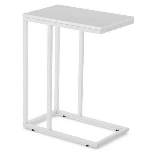 Maxtown Side Table End Table Living Room C Shaped Snack Table for Sofa Couch and Bed Small Bedside Tables Home Decor for Bedroom Furniture White - White