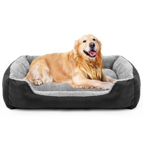 Dog Beds, Washable Pet Mattress Comfortable and Warming Rectangle Bed for Medium and Large Dogs, Cat Pets. - X-Large(37"*30") Black