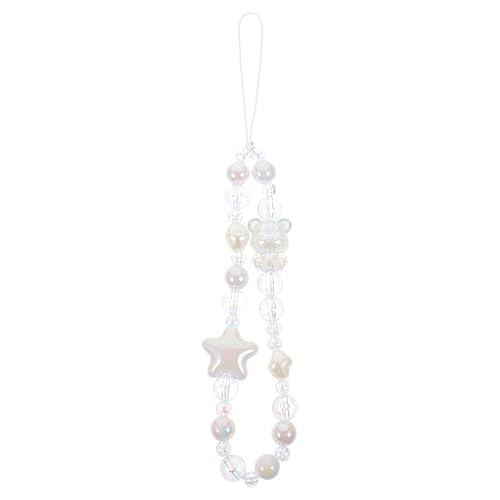 Gadpiparty Beaded Phone Charms Strap Phone Case Wrist Strap Cute Star Bear Cell Phone Chain Strap for Women