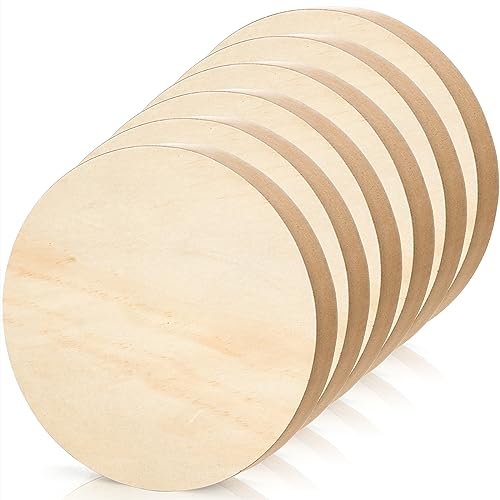 DEAYOU 6 Pack MDF Circle, Round Unfinished Wood Board for Crafts, Wood Block for Centerpiece, DIY