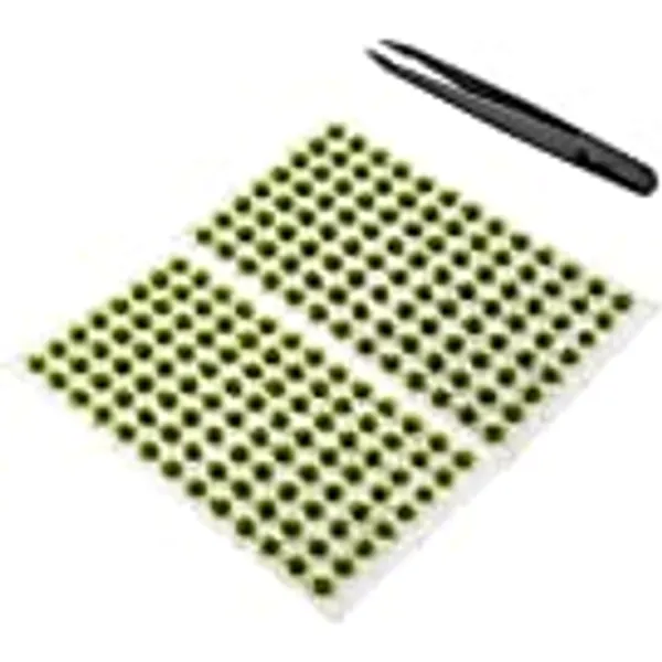 208 Pcs Static Grass Model Grass Tufts Railway Artificial Grass Miniature Grass Tuft Terrain Kit for DIY Model Railway Fairy Garden Diorama Scenery (Set A)