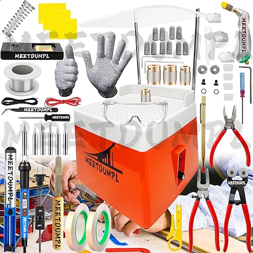 MEETDUMPL Stained Glass Kit，Stained Glass Kits for Adults，Glass Grinder，Stained Glass Grinder，5/8" + 1" Diamond Grinder Bit,80W Soldering Iron Kit,Glass Cutter Tool Kit（Patent has been registered）.(7) - 7