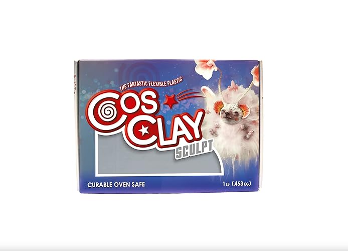 Cosclay Sculpt - Extra Firm Gray - Flexible Polymer Clay (1lb)