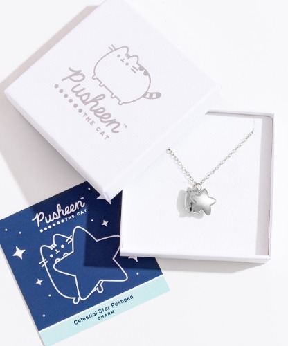 Pusheen Celestial Star Charm Necklace | Sterling Silver