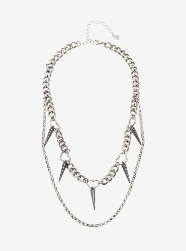 Heart Chain Spike Necklace