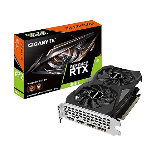 GIGABYTE GeForce RTX 3050 WINDFORCE OC 6G Graphics Card, 2X WINDFORCE Fans, 6GB GDDR6 96-bit GDDR6, GV-N3050WF2OC-6GD Video Card - RTX 3050 WINDFORCE OC 6G