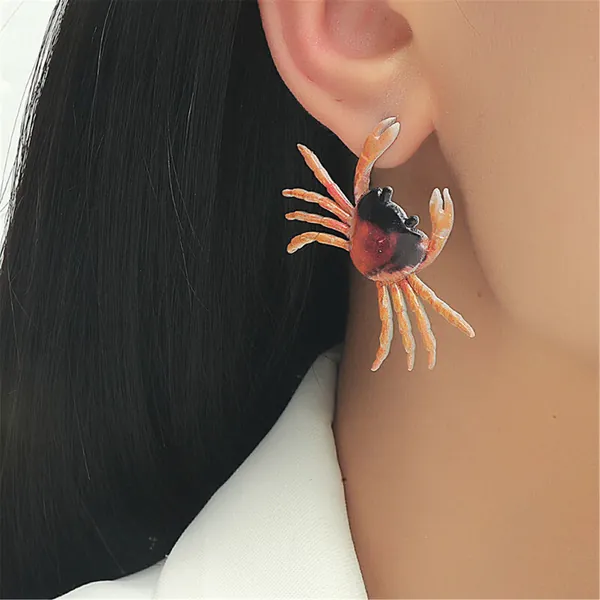 Exaggerated personalized crab Earring Necklace Set, retro cute animal Earrings，pendant earrings，Crab Necklace、 Earrings，Exaggerated earring