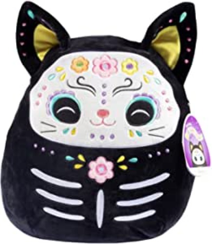 Squishmallow 12" Zelina The Day of Dead Cat - Official Kellytoy Plush - Cute and Soft Black Kitty Stuffed Animal - Great Gift for Kids