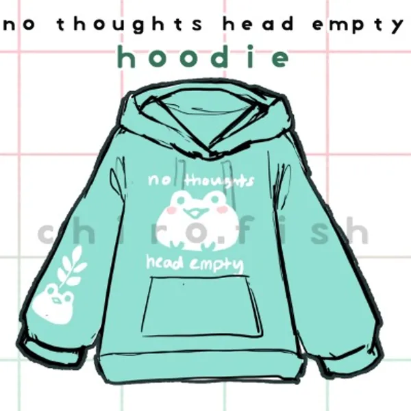 No Thoughts Head Empty Frog Hoodie | chirofish
