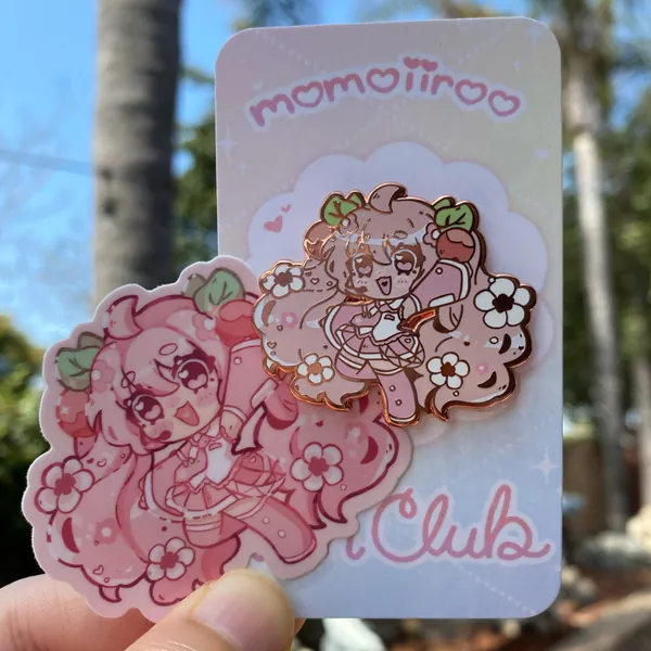Sakura Miku Enamel Pin with Matching Sticker!