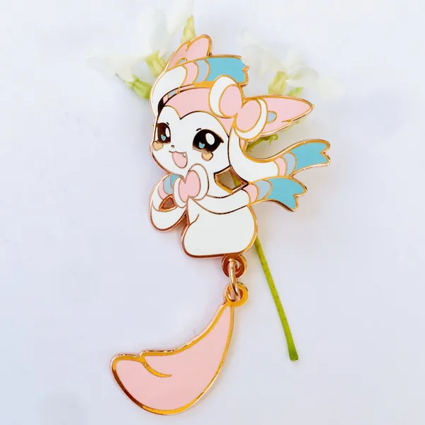 PRE-ORDER Sylveon Dangling Tail Enamel Pin 3.5" | Default Title