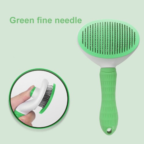 Self-Cleaning Pet Fur Remover Brush - Green