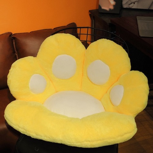 1pc/ 2 Sizes Soft Cozy Paw Pillow Cushion for Chair - yellow / 80cm