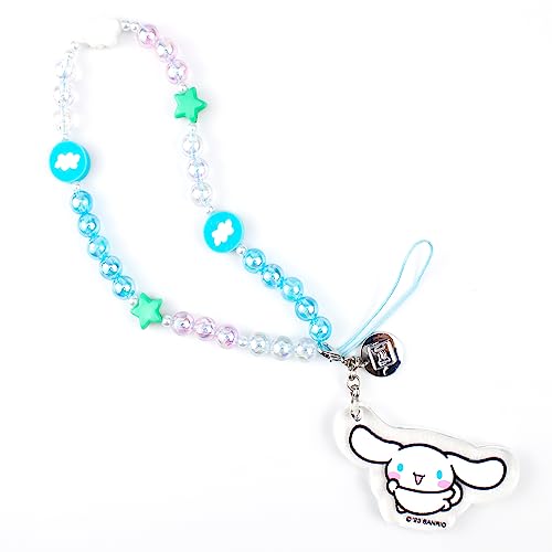 iFace Hello Kitty and Friends Beaded Wristlet Universal Phone Charm Strap - Cute Wrist Chain Lanyard Aesthetic Decor Strap for Cell Phone Camera Keys AirPods Keychains - Cinnamoroll