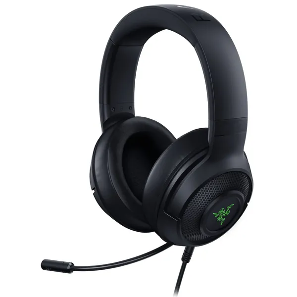 Razer Kraken V3 X Gaming Headset: 7.1 Surround Sound - Triforce 40mm Drivers - HyperClear Bendable Cardioid Mic - Chroma RGB Lighting - for PC - Classic Black -