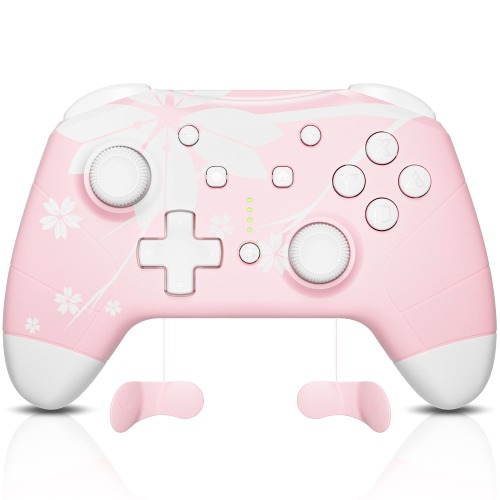 Switch Controller Pink Wireless Bluetooth Pro Controllers for Nintendo Switch/PCOS/Android/Steam/Steam Deck, Gamepad with 4 Programmable Back Buttons,Rechargeable,Wake-Up, 6-Axis Gyro, Dual Motors,3.5mmHeadphone Jack - Sakura Pink