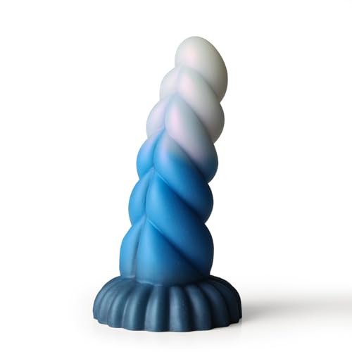 Monster Realistic Dildo for Women: 6.8" Liquid Silicone Fantasy Dildo with Strong Suction Cup, Huge Thick Dildo for Hands-Free Play, Anal Dildo Prostate Massager Adult Sex Toy - 6.8 in - White,blue&dark Blue