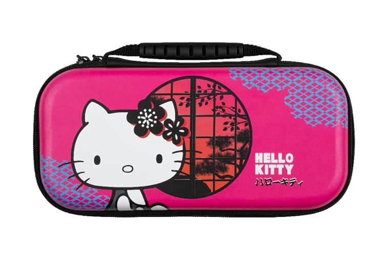 Konix Mythics Protective Case and Carry Bag for Nintendo Switch Console - Storage for 8 Games - Kitty Design, Pink, Hello Kitty - Hello Kitty